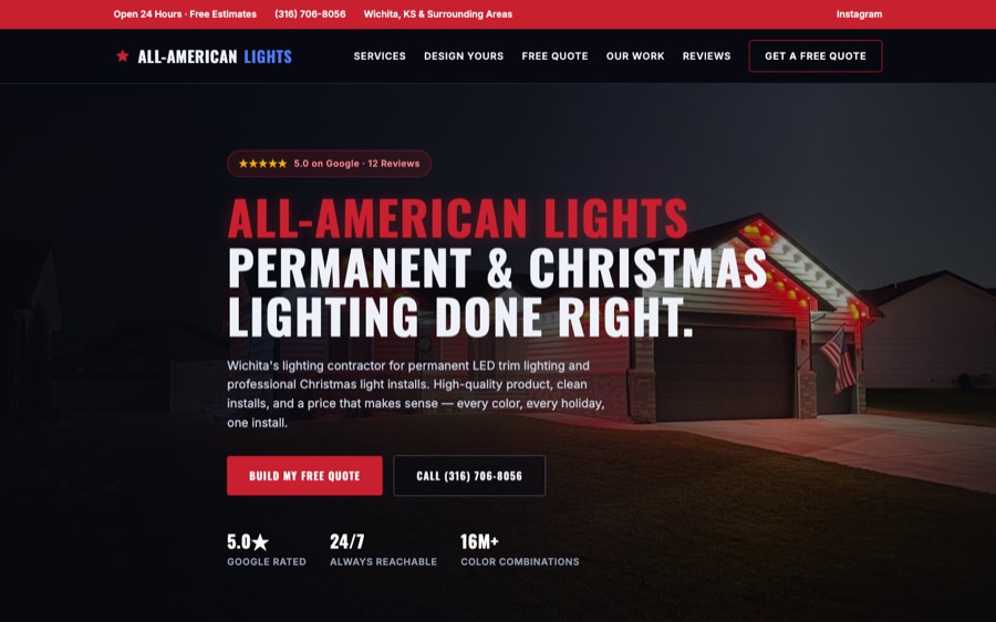All-American Lights website