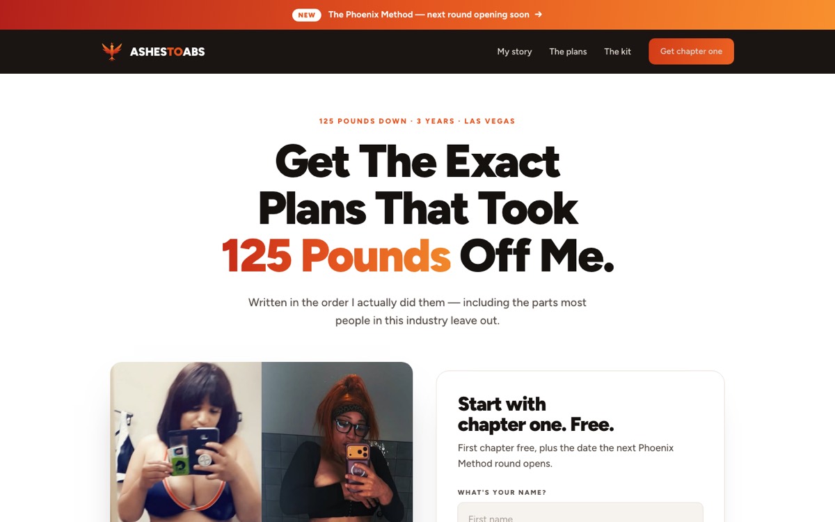 Ashes to Abs website