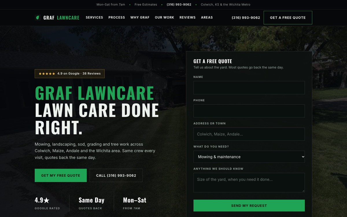 Graf Lawncare website
