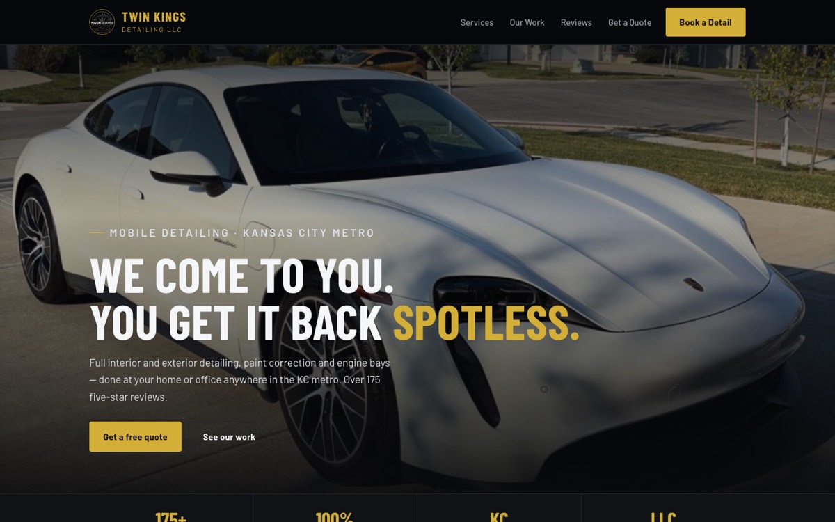 Twin Kings Detailing website